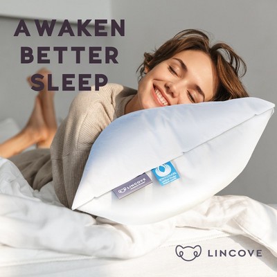 Lincove Cloud White Down Luxury Sleeping Pillow with Cotton Shell