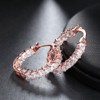 Hoop Earrings for Women Princess Cubic Zirconia White Gold Plated Ginger Lyne Collection - 2 of 4