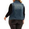Agnes Orinda Women's Plus Size Zip Up Washed Denim Motorcycle Sleeveless Jean Vest - 4 of 4