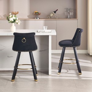 NicBex Luxury Accent Chair Barstools Set of 2 Living Room Chair with Upholstered Counter Height for Kitchen Island, Dining Room - 1 of 4