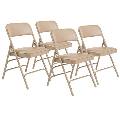 Set Of 4 Premium Vinyl Padded Triple Brace Folding Chairs - Hampden ...