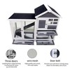 Wood Rabbit Hutch, Outdoor Bunny Hutch with Ramp, Guinea Pig Cage with Pull Out Tray, 2 Levels Bunny House for Small Animals, Waterproof Roof - 2 of 4