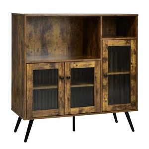 39.5 In. Buffet Storage Cupboard with Glass Door and Adjustable Shelves - 1 of 4