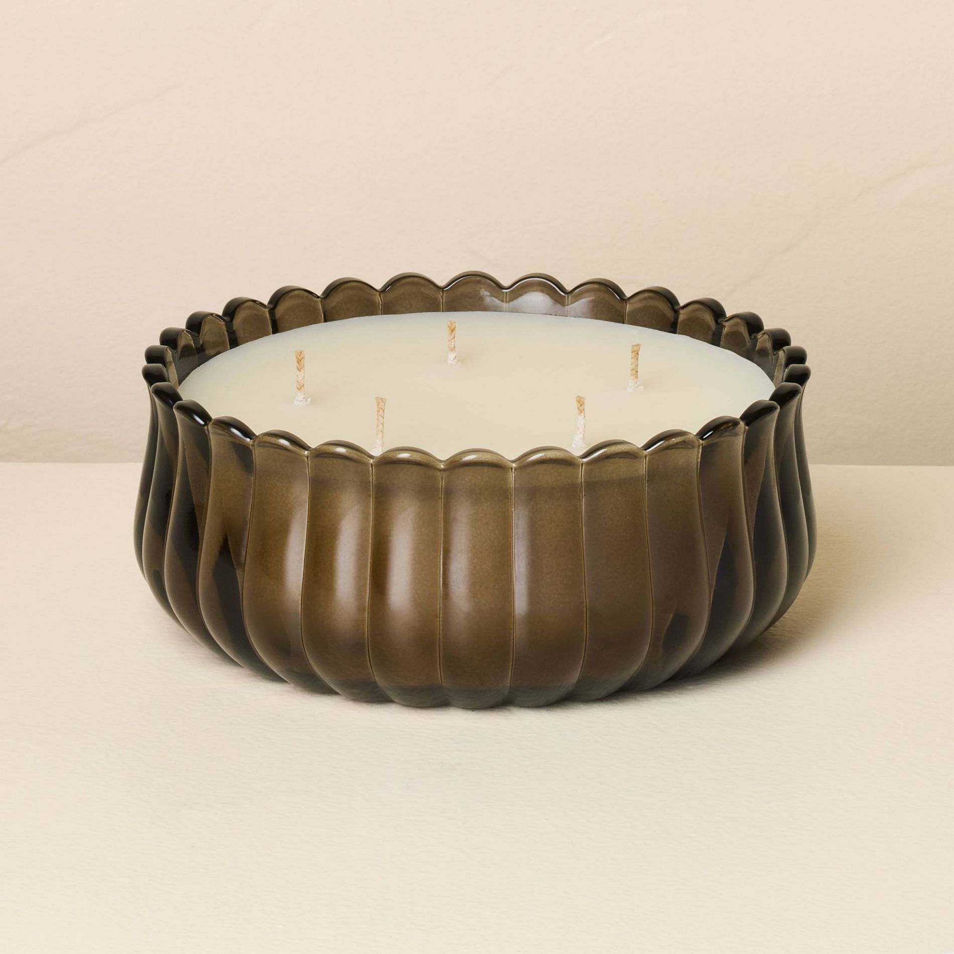 5 Wick XL Scalloped Glass Jar Candle 32oz - Hearth & Hand™ with Magnolia
