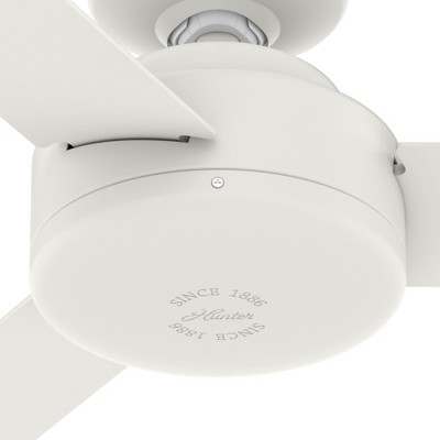 Hunter 52" Presto Ceiling Fan Matte White - Modern Design with 3 Blades, Wall Control, and SureSpeed Guarantee for High-Speed Cooling