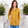 Anna-Kaci Women's Waffle Knit Solid Color Hoodie with Front Pockets - 3 of 4