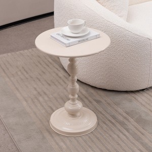GDFStudio Ciro Mid-Century Modern Metal Round Coffee Table with Sculptural Pedestal Base - 1 of 4