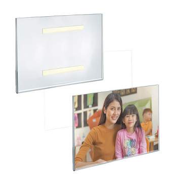 Azar Displays Self Adhesive Clear Acrylic Sign Holder Frames, 2 -Pack