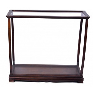 HomeRoots 13" Dark Brown And Clear Glass Standard Display Stand - 1 of 4