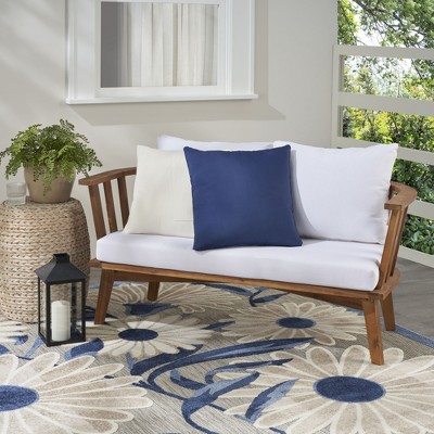 Navy Reversible 20" Square Indoor Outdoor Throw Pillow