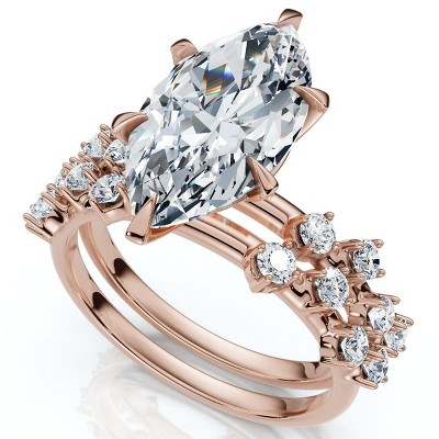 Pompeii3 Certified 3 1/2Ct Marquise Diamond Bridal Set 14k Gold or Platinum Lab Created