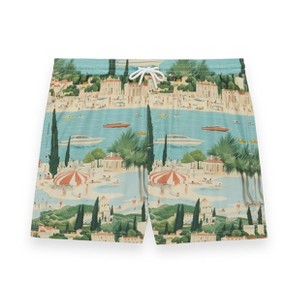 Future Planet Boys Kids Premium Designer Azure Fast-Dry 7" Swim Trunks Monaco - 1 of 4