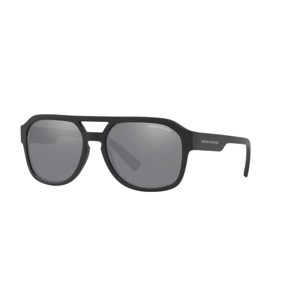 Armani Exchange AX4074S 57mm Man Rectangle Sunglasses Light Grey Mirror Black Lens - 1 of 4