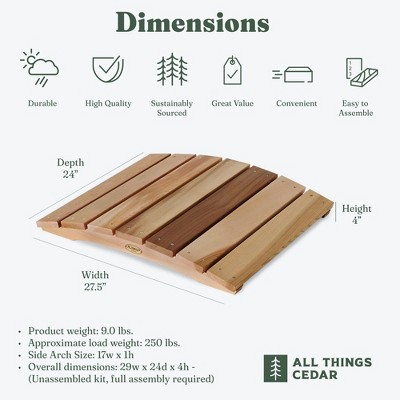 2-Ft Beige Cedar Wood Garden Bridge
