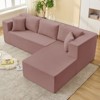 Mjkone W106'' Modern 2-Piece Free Combination Corduroy Upholstered L-Shaped Modular Sectional Sofa With Right Chaise And Pillows - 3 of 4