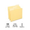 Staples Colored Top-Tab File Folders 3 Tab Yellow Letter Size 100/Pack 224535 - 2 of 4