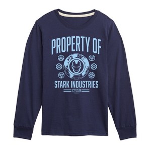Boys' - Marvel - Iron Man Property Of Stark Industries Long Sleeve Graphic T-Shirt - 1 of 4