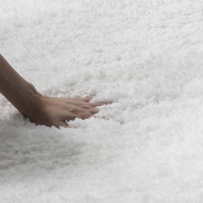 Ivory 30" Hand-Tufted Synthetic Sheepskin Shag Rug