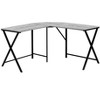 Vynxaria 55" L-Shaped Corner Computer Desk Grey Laminate Black Metal Modern Workstation for Home Office - 3 of 4