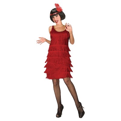 Adult Flapper Halloween Costume Red L