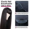 Jessie's Wig Long Straight Wig With Bangs Blended Human Hair Wigs for Women Soft Smooth Natural Black 20-38 Inch - 2 of 4
