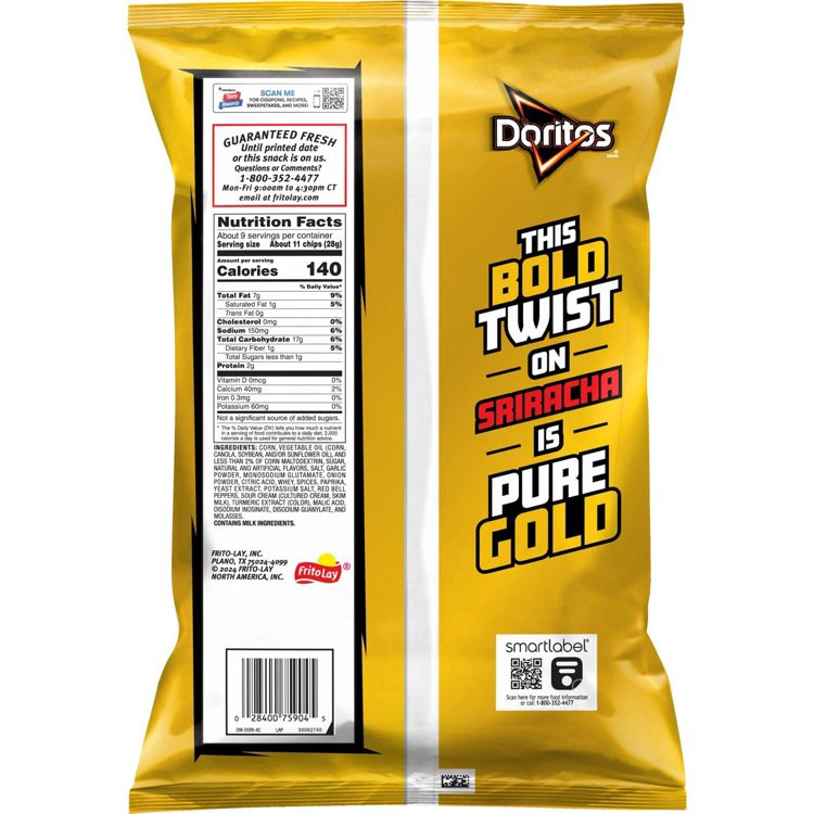 Doritos Tortilla Chips Golden Sriracha - 9.25oz, 2 of 6