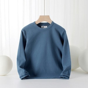 MyKids-Usa Baby Solid Color Pullover Cotton Crewneck Long Sleeve Basic Tops - 1 of 4