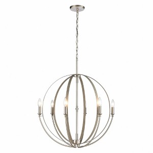Elk Home Rotunde 6 - Light Chandelier in  Beech Wood - 1 of 4