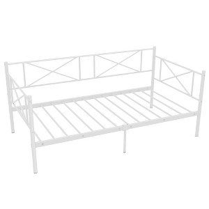 Tangkula Twin Size Metal Daybed Modern Platform Bed w/ Heavy-duty Metal Slat Support - 1 of 4