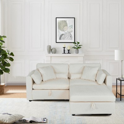 MyDepot Modern Sectional Sofa with Storage Function and 2 Pillows