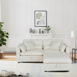 MyDepot Modern Sectional Sofa with Storage Function and 2 Pillows - 1 of 4