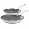 Martha Stewart Delaroux 2 Piece 12in and 9.5in Stainless Steel Ceramic Nonstick Frying Pan Set in Grey - 2 of 4