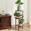 Artloge 3 Tier Tall Plant Corner Shelves Bamboo Tall Corner Plant Rack Flower Pot Holder Display for Balcony Garden Backyard Porch Indoor Decor - 2 of 4