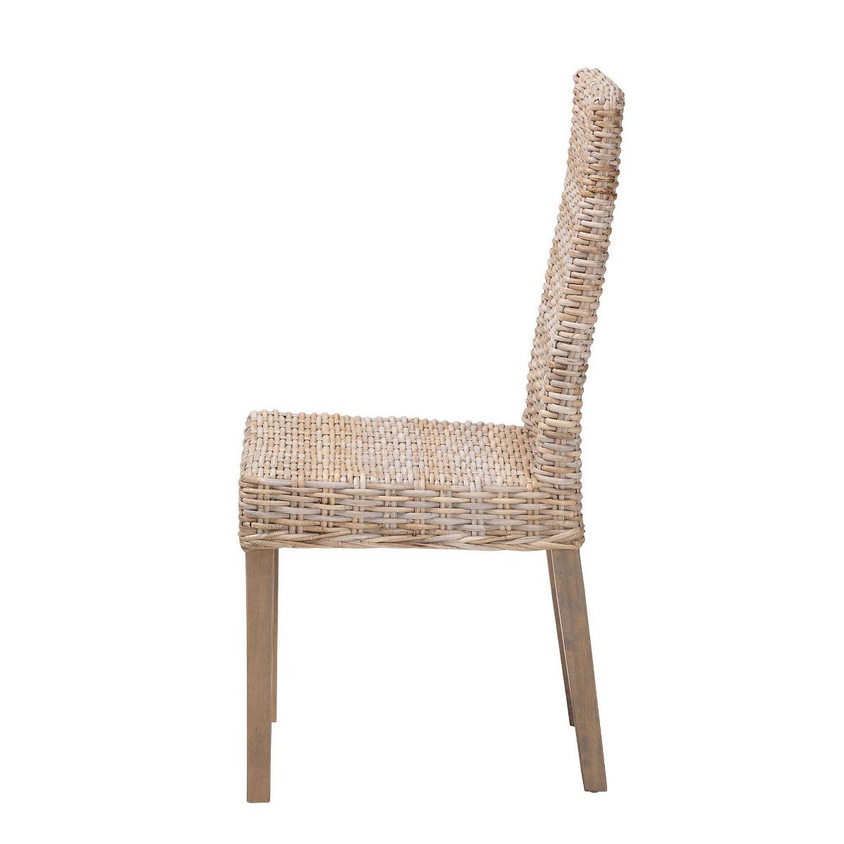 bali & pari Nevina Rattan and Mango Wood Dining Chair Kubu Gray/Rustic Taupe - thumbnail 4