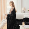 Soft Premium Silky Flannel Fleece 3D Clouds Stylish Jacquard Lightweight Bed Blanket All Season Use 350GSM Black, Twin60x80 - 4 of 4