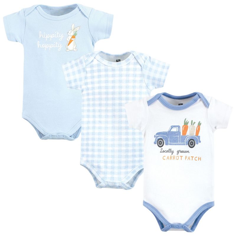 Hudson Baby Cotton Bodysuits, Carrot Patch Truck, 1 of 6