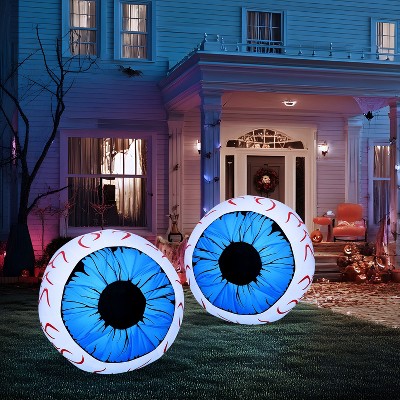 Joyfy 2 Packs Halloween Inflatables Outdoor Decorations, 3 FT Huge Eyeballs Inflatable for Halloween Party Indoor Outdoor Garden Lawn Yard Decoration