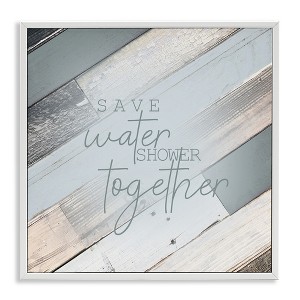 Stupell Industries Planked Shower Together Phrase, 17" x 17" - 1 of 4