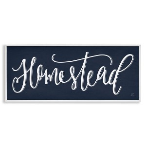 Stupell Industries Navy Blue Homestead Phrase Framed Giclee Art, White, 24" x 10" - 1 of 4
