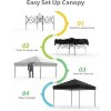 10x10 Ft Pop Up Canopy, 10'x10' Folding Canopy with 3 Highters Adjustable, Outdoor Event Shelter UPF 50+ Gazebo Portable Tents for Beach Wedding EZ - 3 of 4