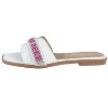 bebe Women's Slide Sandals - Slip-On Comfort with Rhinestone, Pearl, and Logo Embellished Straps - Casual Flat Sandals - 3 of 4
