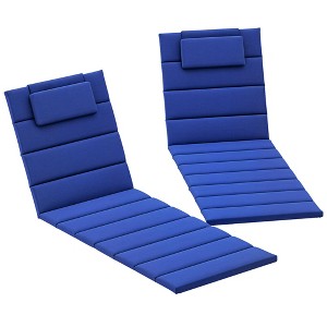 Outsunny Foldable Lounge Chair Cushion Set of 2, UPF50+ 230gsm Olefin and 25D High-Density Foam, Chaise Lounge Cushion Set, 80" x 26" - 1 of 4