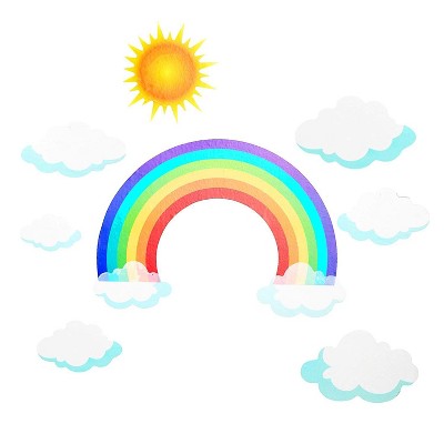 Rainbow Wall Decals for Kids Rooms (2 Sheets)