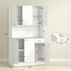 71" Kitchen Pantry Cabinet, Tall Storage Cabinet with Microwave Stand, Modern Kitchen Hutch,3 Adjustable Shelves for Living Room, Dining Room - 3 of 4