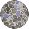 Chocolate Ivory And Purple Geometric Washable Indoor Outdoor Area Rug - 4 of 4