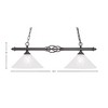 Toltec Lighting Elegante 2 - Light Island Pendant Light in  Dark Granite with 12" Italian Bubble Shade - 2 of 2