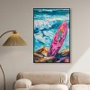 Art Remedy Pink Surfboard on the Beach Colorful Coastal Wall Art Framed - 2 of 4
