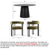7-Piece Round Dining Table Set with 6 Upholstered Chenille Chairs, 52" Modern Pedestal Table with Metal Leg Dining Chairs for Kitchen-Maison Boucle - 3 of 4