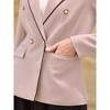 INSPIRE CHIC Women's Notch Lapel Long Sleeve Double Breasted Work Blazer - 4 of 4