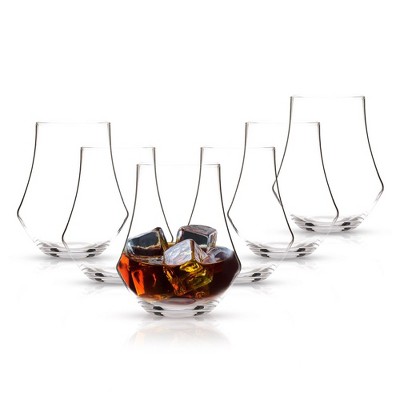 Berkware Luxurious Lowball Whiskey Glasses with Modern Square Top Design -  9.5oz (Set of 2)